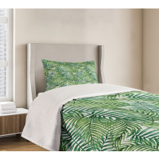 Botanical Wild Palm Trees Bedspread Set