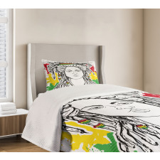 Grunge Flag Colors Reggae Bedspread Set