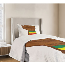 Ethiopian Flag Colors Bedspread Set