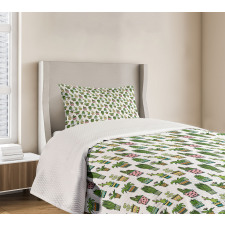 Succulent Doodle Pots Bedspread Set