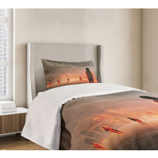 People in Flame Bedspread Set