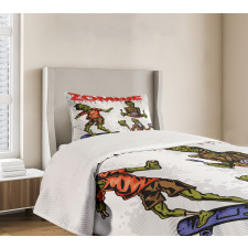 Man Eating Brain Bedspread Set