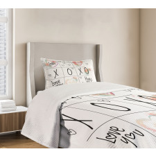 Heart in Watercolors Bedspread Set