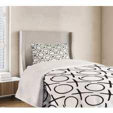 Doodles Monochrome Style Bedspread Set