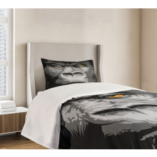 Wild Gorilla Orange Eyes Bedspread Set