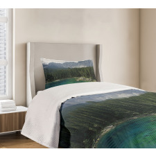 Aerial View Pines Lake Bedspread Set