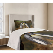 Penguin Couple Cuddling Bedspread Set