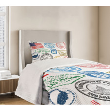 Grunge Stamps Bedspread Set