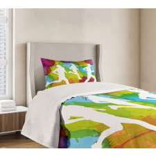 Runners in Watercolors Bedspread Set