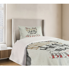 Body and Mind Words Art Bedspread Set