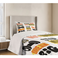 Positive Words Motivational Bedspread Set