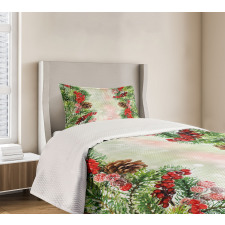 Vivid Branches Blurry Bedspread Set