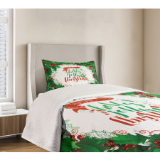 Berries Frame Words Bedspread Set