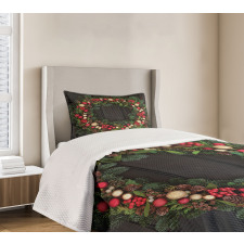 Fir Xmas Wreath Bedspread Set