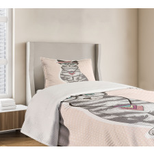 Kitty Glasses Bedspread Set