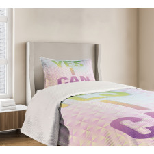 Yes I Can Words Bedspread Set