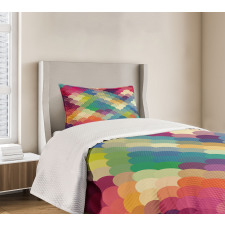 Colorful Retro Scales Bedspread Set