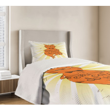 Peaceful Cat with Phrase Bedspread Set