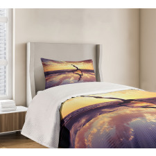 Woman on Beach Dramatic Bedspread Set