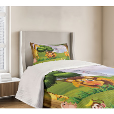 Animals in Forest Safari Bedspread Set