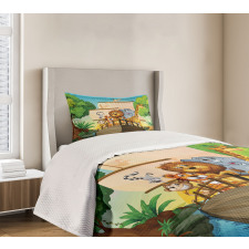 Floating Boat with Animals Bedspread Set