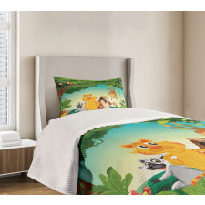 Forest Scene Jungle Habitat Bedspread Set