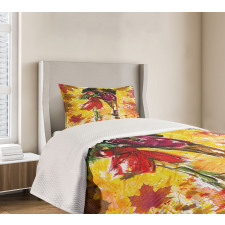 Couple at Autumn Alley Bedspread Set