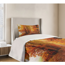 Footpath in Foggy Woods Bedspread Set