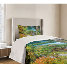 Scenic Fall Valley Lakes Bedspread Set