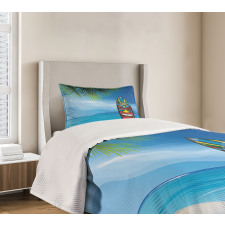 Tiki Surfboard Bedspread Set