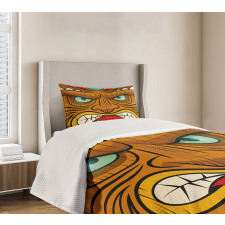 Angry Face Totem Bedspread Set