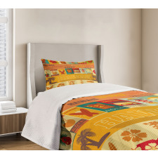 Old Travel Cards Bedspread Set