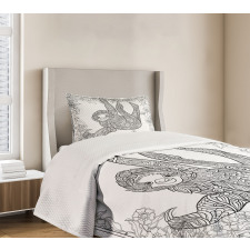 Outline Drawing Jungle Bedspread Set