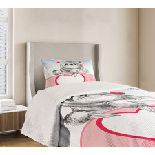 Romantic Sloth in Love Bedspread Set