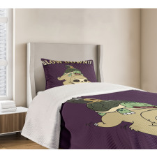 Funny Cartoon Scenery Bedspread Set