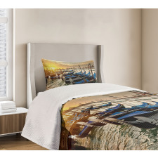 Gondolas Line on Water Bedspread Set