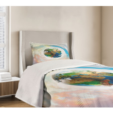 Vibrant Planet Continents Bedspread Set