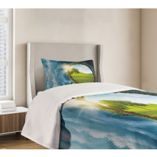 Circle Greenery Clouds Bedspread Set