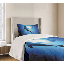 Fishes Circling in Ocean Bedspread Set