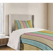 Colorful Wooden Planks Bedspread Set