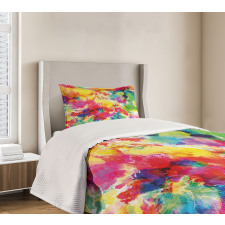 Vivid Messy Watercolors Bedspread Set