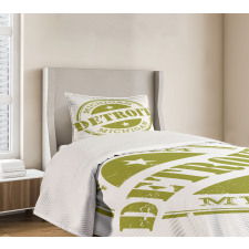 Grunge Retro Stamp Bedspread Set