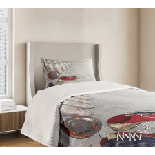 Grunge Objects Bedspread Set