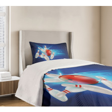 Strike Red Ball Pins Bedspread Set