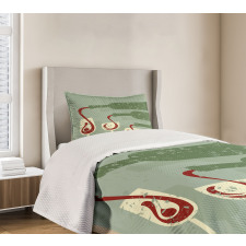 Grunge Retro Wine Pouring Bedspread Set