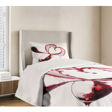 Heart Shape Spilling Wine Bedspread Set