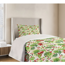 Green Leaves Wild Fruits Bedspread Set