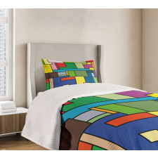 Vivid Mondrian Squares Bedspread Set