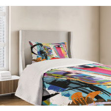 Paint Strokes Splashes Bedspread Set