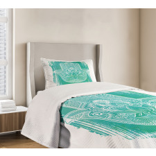 Grungy Floral Ethnic Motif Bedspread Set